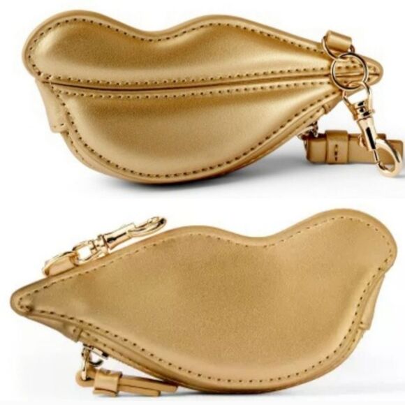 Fabulous Gold Lips Coin Purse Exclusively Designed By Diane Von FurstenBerg NWT - Picture 1 of 1
